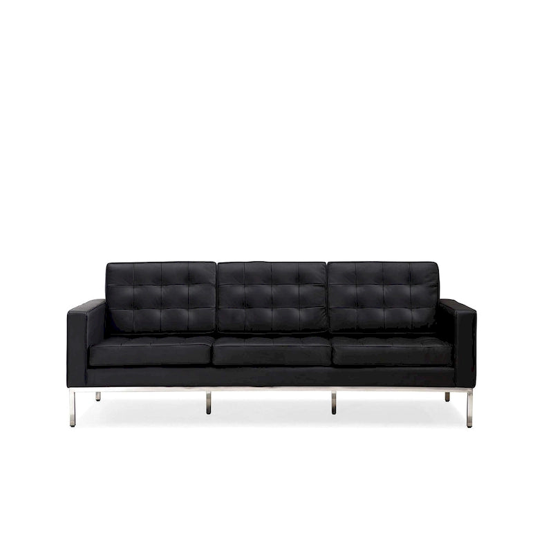 Black Leatherite Nailheads Multi-seat Sofa