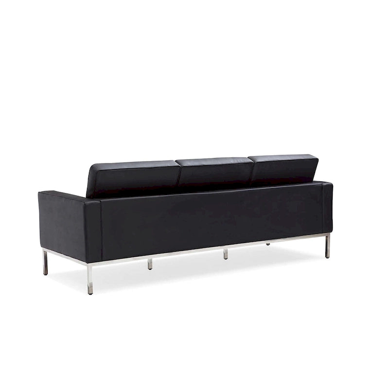 Black Leatherite Nailheads Multi-seat Sofa