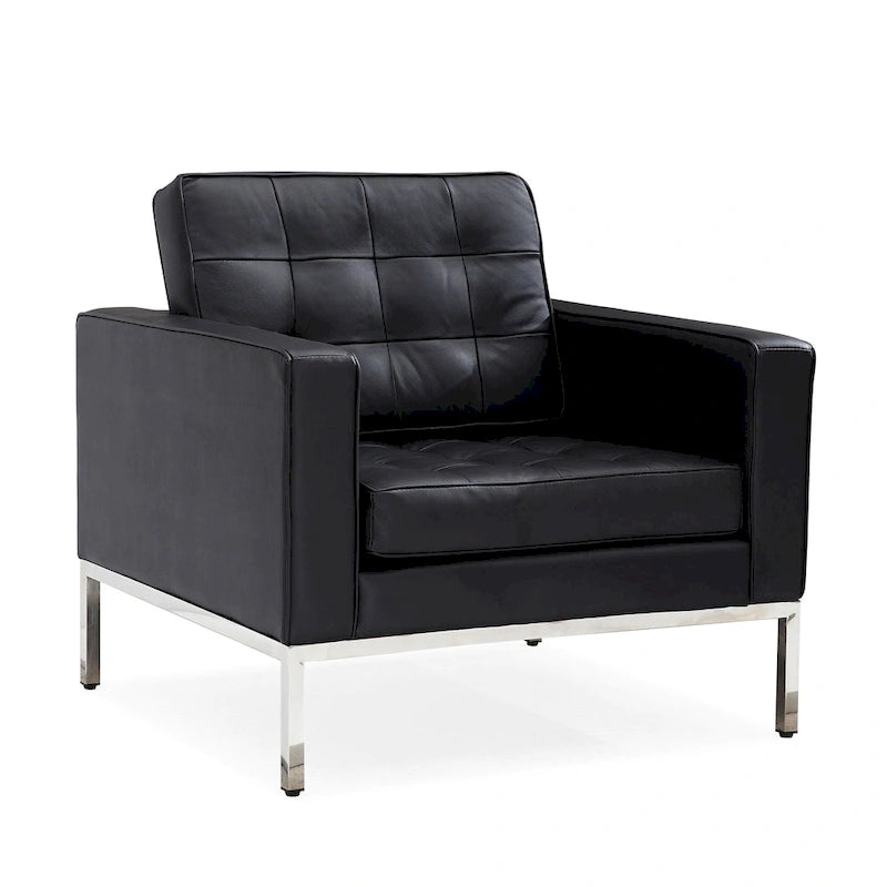 Black Leatherite Nailheads Multi-seat Sofa