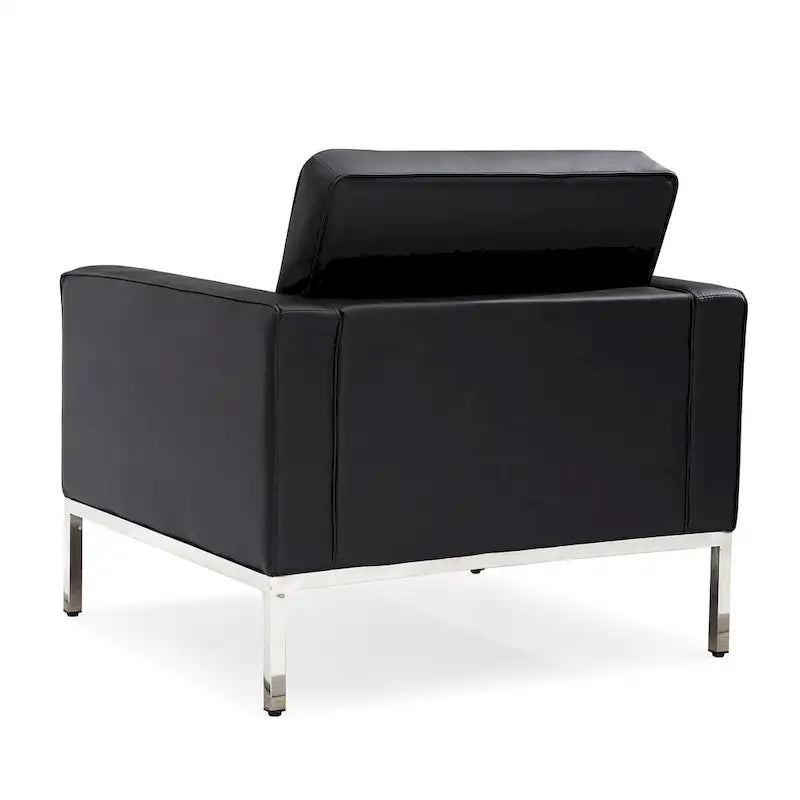 Black Leatherite Nailheads Multi-seat Sofa