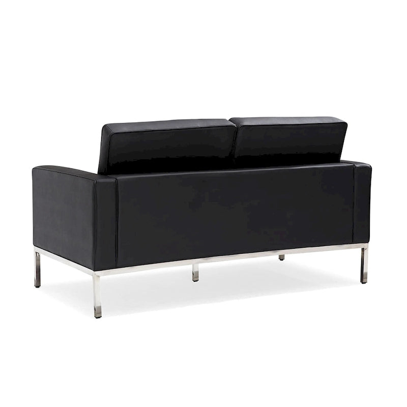 Black Leatherite Nailheads Multi-seat Sofa
