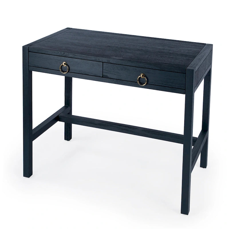 Writing Desk - Brown/White/Blue, Acacia Wood