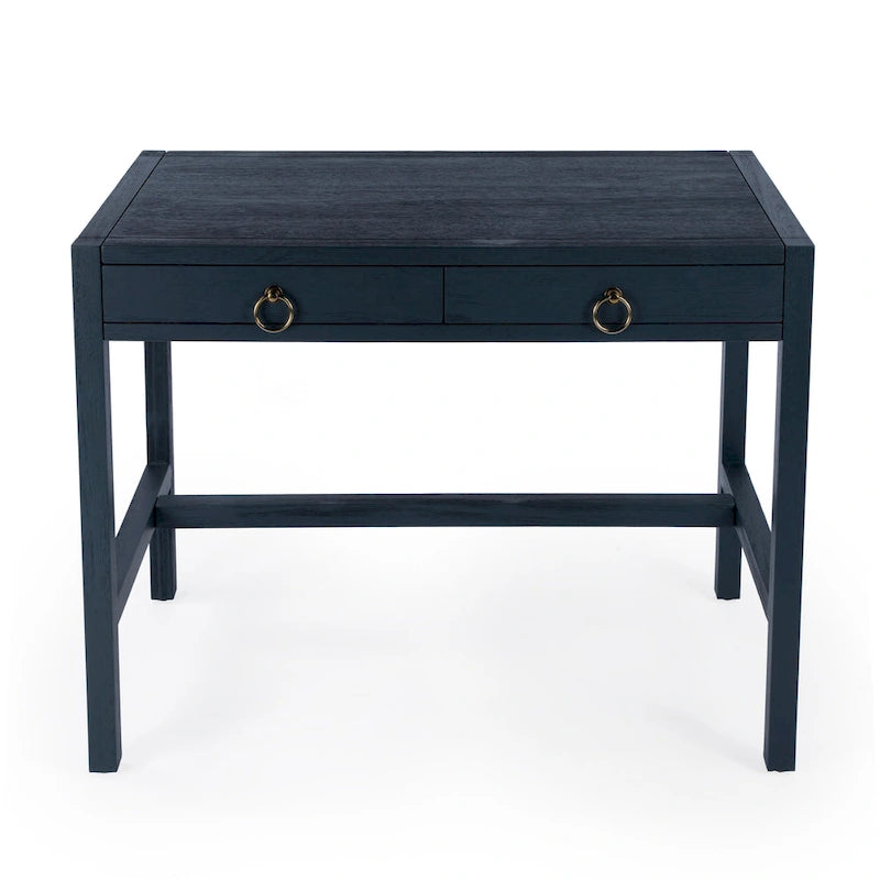 Writing Desk - Brown/White/Blue, Acacia Wood