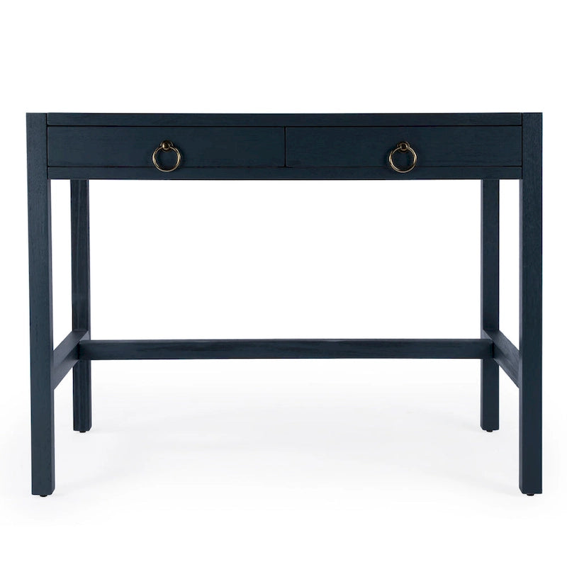 Writing Desk - Brown/White/Blue, Acacia Wood