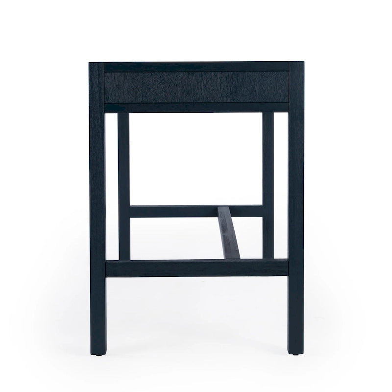 Writing Desk - Brown/White/Blue, Acacia Wood