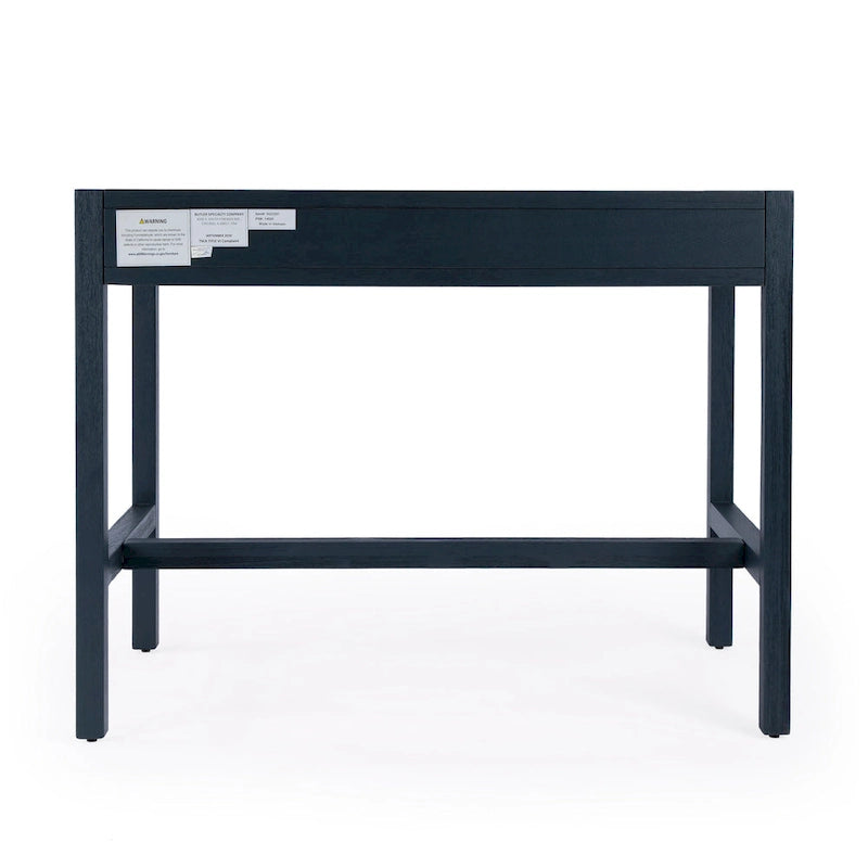 Writing Desk - Brown/White/Blue, Acacia Wood
