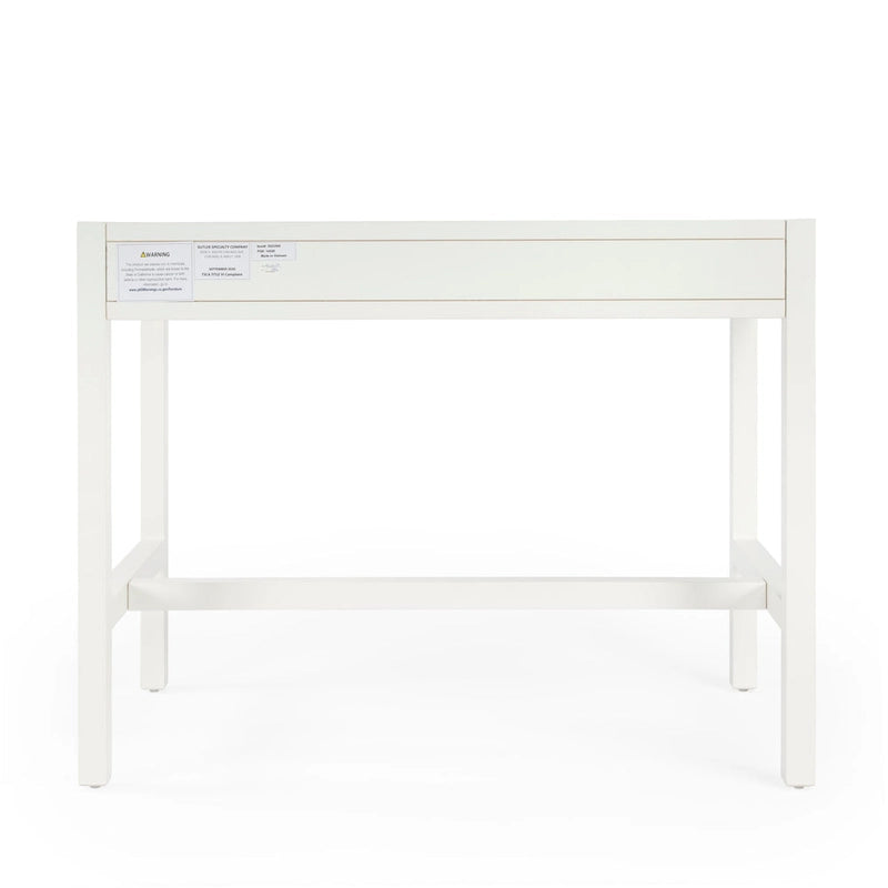 Writing Desk - Brown/White/Blue, Acacia Wood