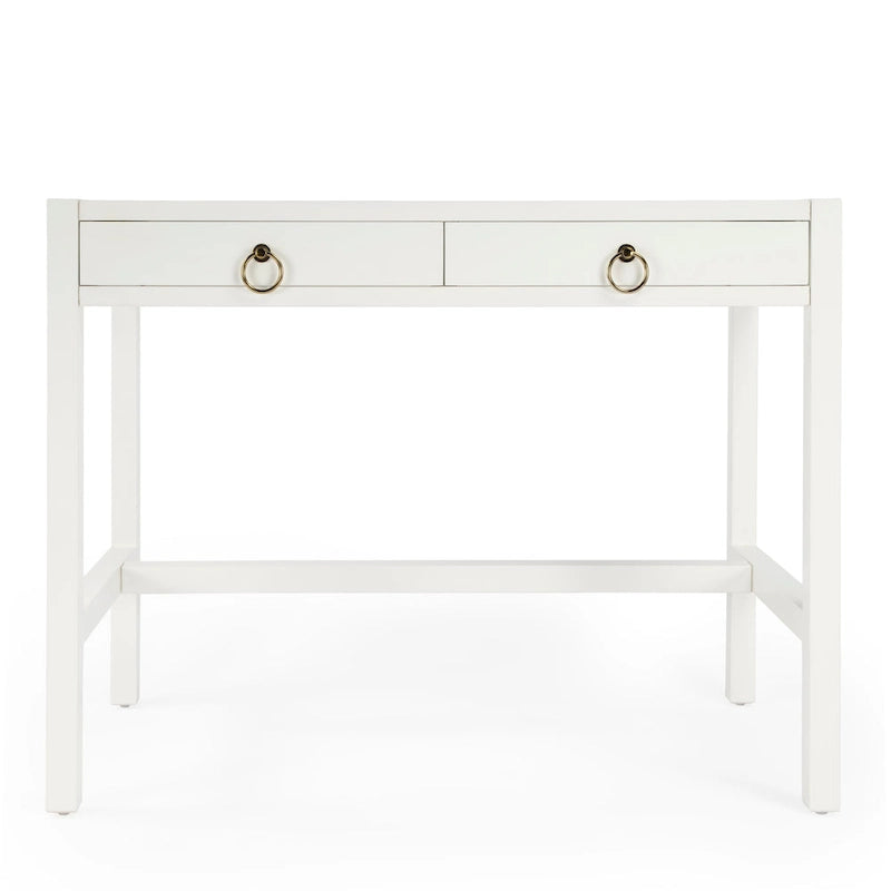 Writing Desk - Brown/White/Blue, Acacia Wood