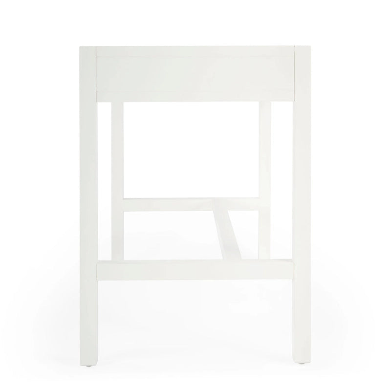 Writing Desk - Brown/White/Blue, Acacia Wood