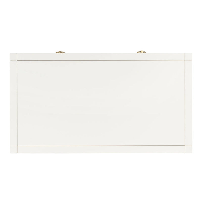 Writing Desk - Brown/White/Blue, Acacia Wood