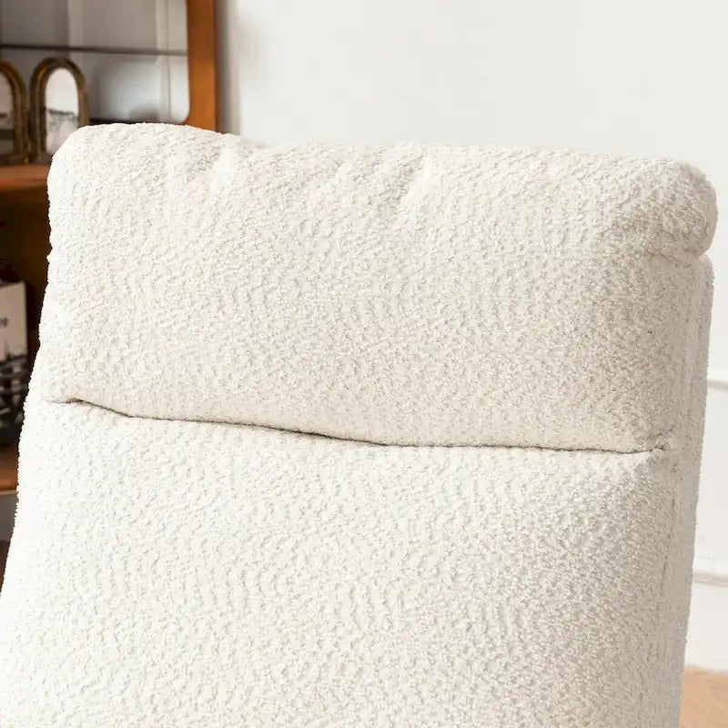 Accent Rocking Chair with Footrest High Back Rubber Wood Rocking Legs Bedroom Living Space
