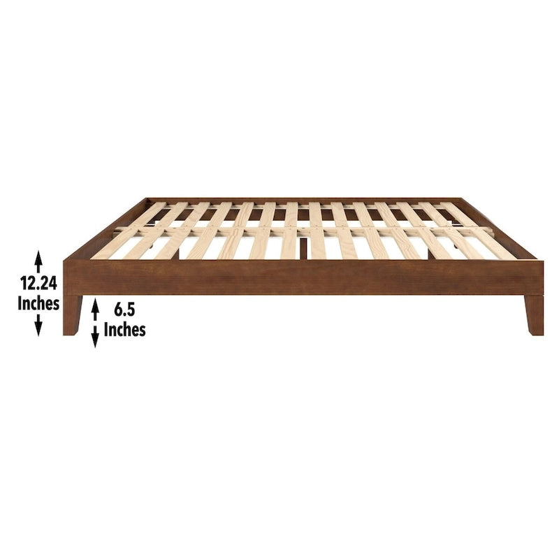 Modern Elegant King Platform Bed Wood Material