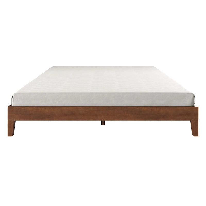Modern Elegant King Platform Bed Wood Material
