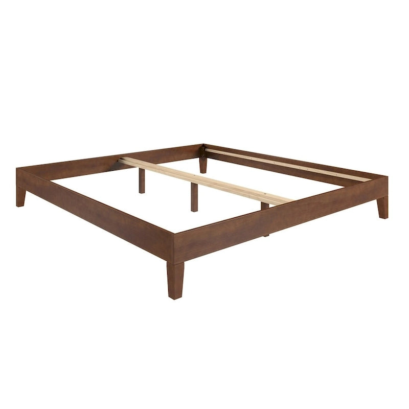 Modern Elegant King Platform Bed Wood Material